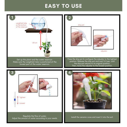 Eco-Fused 6 Pack Self Watering Planter Inserts for Pots - Vacation Plant Watering Devices - Indoor Plant Watering System - Self Watering Spikes - ...
