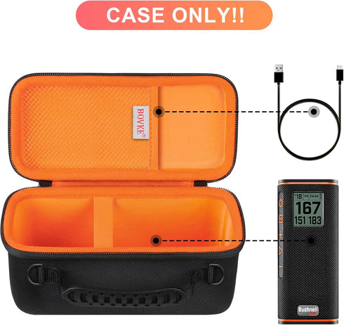 BOVKE Carrying Case for Bushnell Wingman View Golf GPS Speaker, Wingman View Travel Bag with Shoulder Strap and Extra Mesh Pocket for Charging Cor...
