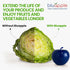 Bluapple Produce Saver Ethylene Gas Absorber 1 Year Combo Pack with Activated Carbon - 2 Bluapples + 8 Packets (13 grams each) Vegetable & Fruit F...