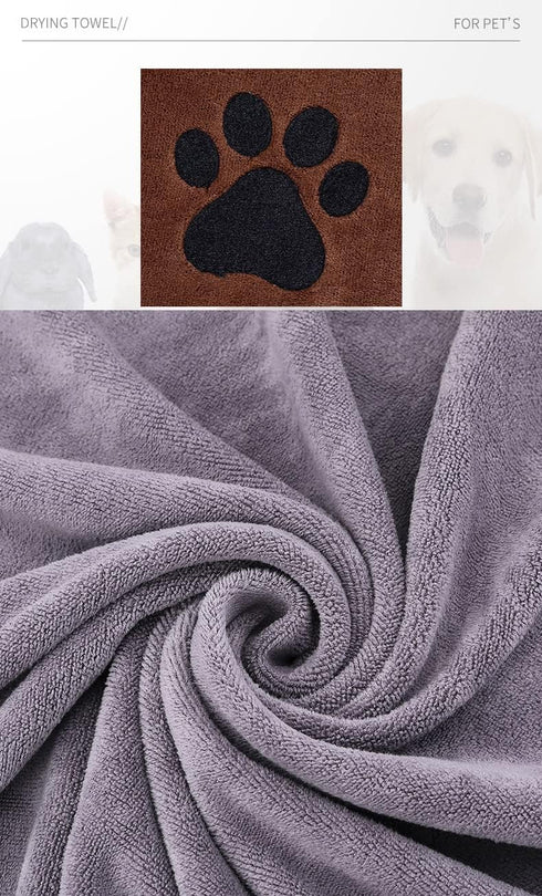 Microfiber Pet Towel - Dog Towel Super Absorbent Large Microfiber Drying Bath Towel for Dogs & Cats, 40x20 inches, Quick Drying, Lightweight Dog B...