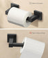 FORIOUS Modern Black Toilet Paper Holder Wall Mount Square, SUS 304 Stainless Steel Bathroom Toilet Paper Holder Matte Black, Double Post Pivoting...