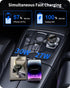 Retractable Car Charger 2-in-1 Fast Charging Type C and Lightning Cable USB C Car Charger Adapter Compatible with iPhone 15/14/13/12 Pro Max, Plus...