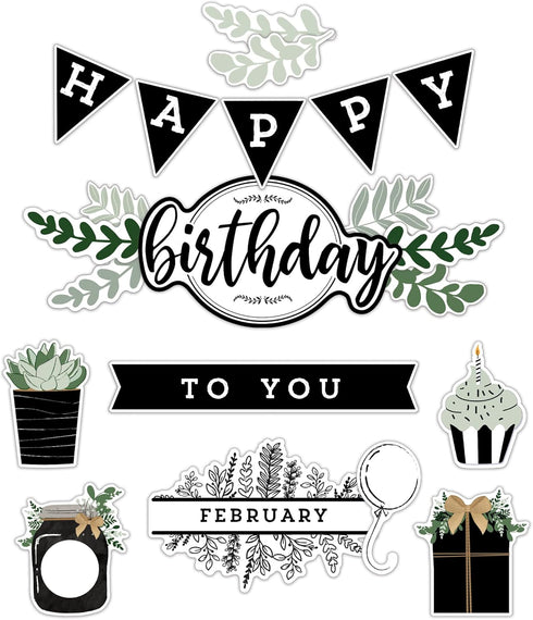 Carson Dellosa 62-Piece Farmhouse Classroom Birthday Calendar Bulletin Board Set, Classroom Birthday Chart With Happy Birthday Banner, Bulletin Bo...