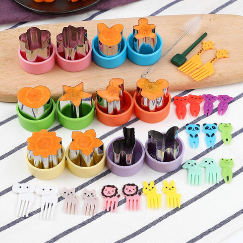 1.5in Vegetable Cutter Shape Set-12PCS Mini Cookie Cutters Fruit Biscuit Pastry Mold Children's Baking and Food Supplement Tool Accessories.(20 Fo...