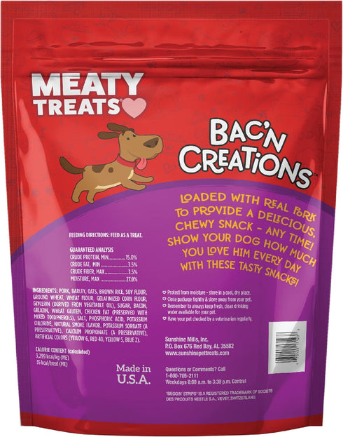 Bak'n Creations Bacon Flavored Dog Treats,Bacon Pork,6 oz. Bag...
