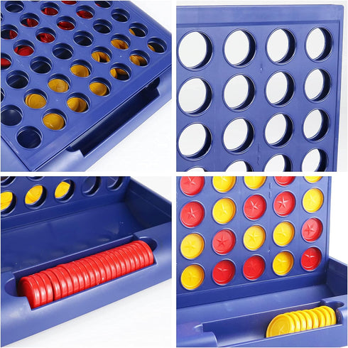 4 in a Row Game - 6 Spare Discs Included, Board Games Toys for Kids, Classic Four in a Row and Family Fun Games for Ages 3 4 5 6 7 8 12 Year Old B...