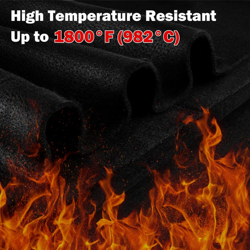 Carbon Felt Welding Blanket Fireproof - 2 Packs 20" X 36" Heat Resistant Fabric 1800°F High Temp Insulation Pad, Flame Retardant Protective Mat fo...