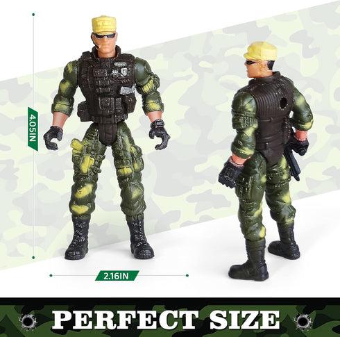 8-Pack Military Toy Soldiers Action Figures Playset, US Army Men and SWAT Team with Military Weapons Accessories for Kids Boys Girls...