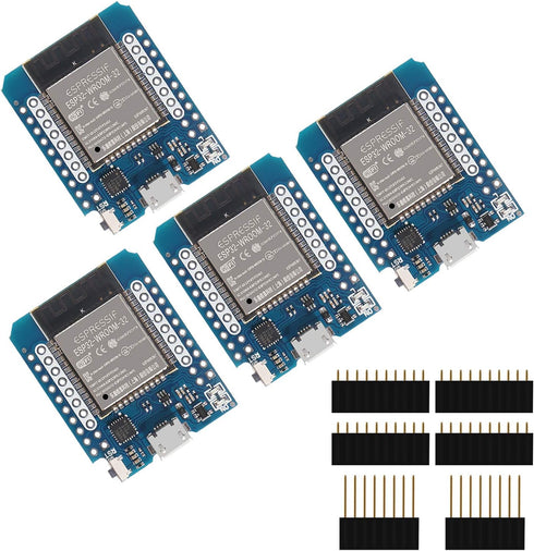 AITRIP 4pcs D1 Mini NodeMCU ESP32 ESP-WROOM-32 WLAN WiFi Bluetooth Development Board 5V Compatible with Arduino...