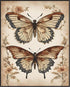 Posterizer 1 pcs- Two brown butterflies with wild flowers-Art for Animal Lovers-Floral Botanical Art- Gift for Men Women Teens-decor for Bedroom, ...