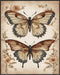 Posterizer 1 pcs- Two brown butterflies with wild flowers-Art for Animal Lovers-Floral Botanical Art- Gift for Men Women Teens-decor for Bedroom, ...
