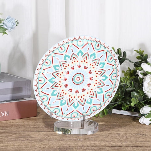 Hipiwe Adjustable Metal Arm Display Stand Easel with Round Acrylic Base Decorative Plates Display Easel Holder for Plate Agate Slice Fossils Cryst...