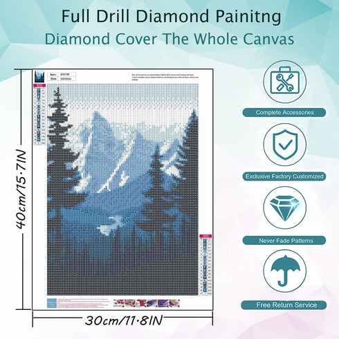 FILASLFT Diamond Painting Kits for Adults,Mountain Diamond Art Kits,Paint with Diamonds Round for Gift,Abstract Landscape Painting Wall Decor(Fore...
