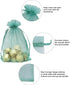 100PCS Sheer Organza Bag 5''X7'' Teal Mesh Bags Drawstring Jewelry Gift Bag for Baby Shower Wedding Party Favor Pouch Goodie Bags (Aqua)...