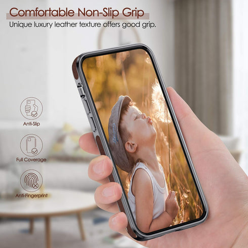 LOHASIC for iPhone 12 /for iPhone 12 Pro Case, Thin Slim Leather Luxury PU Soft Flexible Non-Slip Grip Full Body Shockproof Protective Cover Cases...