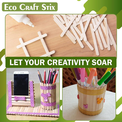 6" Jumbo Wooden Craft/Popsicle Sticks/DIY Craft Projects- Pack of 100ct...