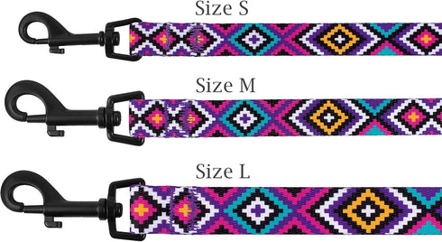 CollarDirect Aztec Dog Leash Nylon Tribal Pattern Cat Pet Leashes for Small Medium Large Dogs Puppy Lead 5 FT Long for Walking (Tribal Magenta, S)...
