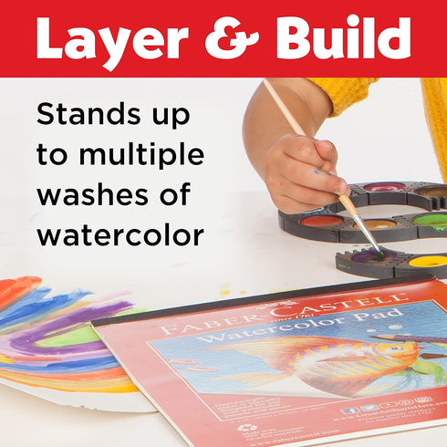 Faber-Castell Watercolor Paper Pad - 9x12 Inches, 15 Sheets - Cold Pressed Water Color Sketchbook, 140 lb/300 GSM...