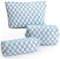 3 Pcs Makeup Bag Cosmetic Bag Set for Girls Women Checkered Travel Organizer Bathroom Toiletry Pouch Large Capacity Storage Bag (Blue-White)...