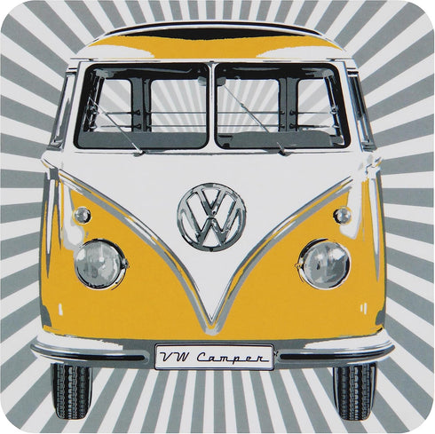 BRISA VW Collection - Volkswagen Drink Glass Cork Coasters with MDF Coating and T1 Bus Campervan Design (4-Piece Set/Samba Stripes/Multicolor)...