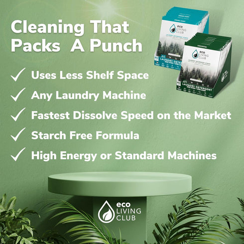 Laundry Detergent Sheets Usage (Up to 80 loads), Hypoallergenic, Biodegradable, Travel Friendly Strips (Spring Scent)...