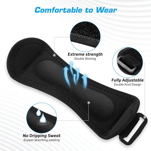 IPOW 2 Pack XXL Plus Size Knee Pain Relief & Patella Stabilizer Knee Strap Brace Support for Hiking, Soccer, Basketball, Running, Jumpers Knee, Te...