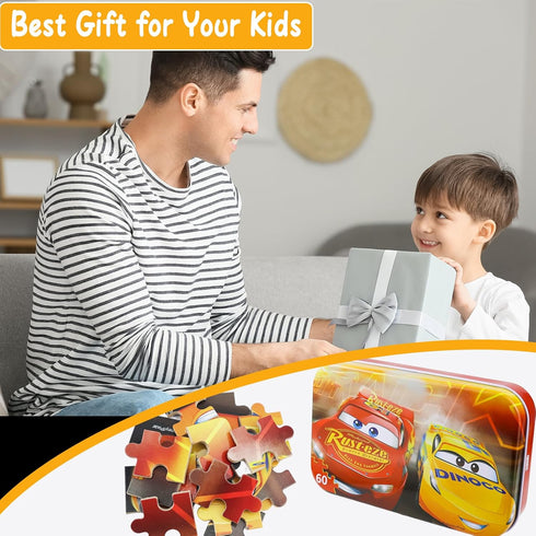 NEILDEN Puzzles for Kids Ages 4-8 Children Jigsaw Puzzles 60 Pieces Puzzles in a Metal Box for Toddler Floor Puzzles for Girls and Boys...
