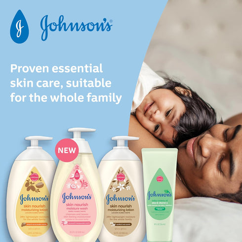 Johnson's Skin Nourish Creamy Baby Oil for Dry Skin with Coconut & Honeysuckle Scent, Rich & Creamy Baby Body Oil Moisturizes for 24 Hours & Helps...