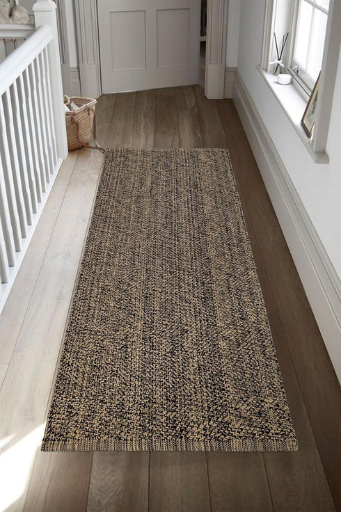 Boho Washable Runner Rug 2'x 5',Tan Black Reversible Bedroom Runner Rug Cotton Woven Entryway Rug Farmhouse Laundry Room Rug Floor Carpet for Livi...