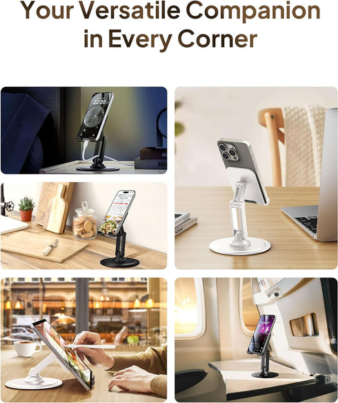Cooper 360° Stand - Adjustable Cell Phone Stand for Desk | 360° Click-Rotating, Multi-Angle, Non-Slip Metal Base, Foldable & Portable | iPhone Sta...