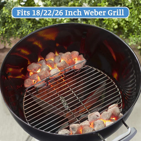 Stainless Steel Charcoal Rails for Weber Charcoal Grill,Indirect BBQ Grilling Accessories for 18/22/26 Inch Weber,Replacement for 7402 Charcoal Ra...
