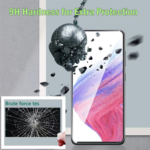 3 Pack Screen Protector Compatible for Samsung Galaxy A53 5G with 3 Pack Camera Lens Protector, Ultra HD Tempered Glass, 9H Hardness, Anti-Scratch...