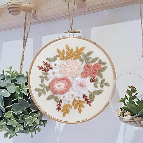 Sivilife Embroidery Kit for Beginners, 3 Sets Stamped Cross Stitch Kits for Beginner, Floral Pattern Embroidery Starter Kits for Adults with Embro...
