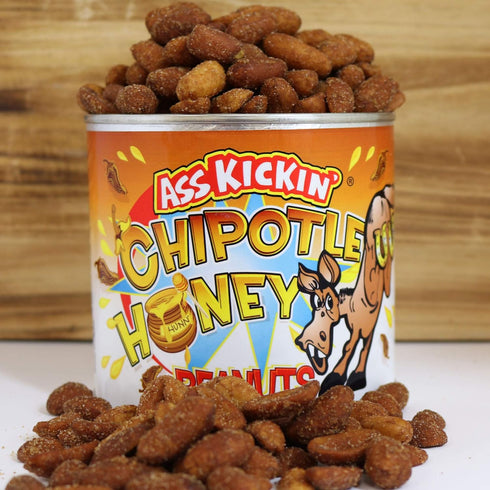 ASS KICKIN' Chipotle Honey Roasted Spicy Hot Peanuts – 4.2 Oz. - Ultimate Spicy Gourmet Gift Peanuts - Try if you dare!...