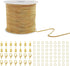 CREATZONE 33ft Gold Snake Chain 1.2mm Necklace Link Cable Chain Round Snake Brass Chain with Lobster Clasps, Jump Rings, Cord Ends for DIY Jewelry...