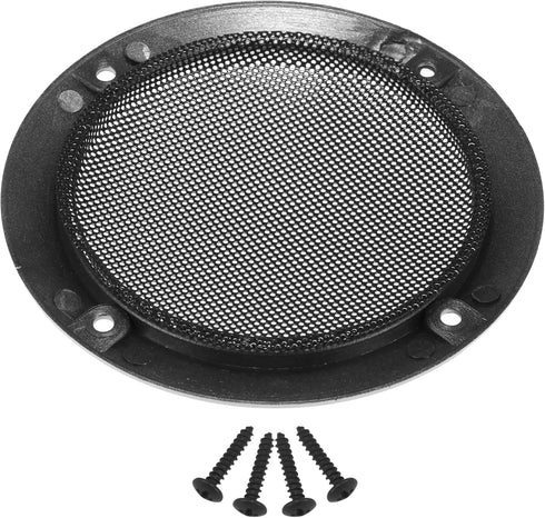 X AUTOHAUX 4" Speaker Grille Cover Mesh Trim Round Subwoofer Grille Horn Protective Guard Silver Tone Car Auto Stereo Accessories...
