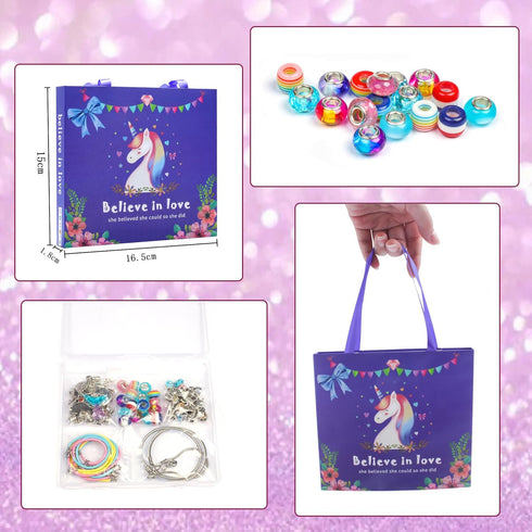 ZQFTZQ DIY Charm Bracelet Making kit - Jewelry Making kit Including Beads,Snake Chains,Bead Bracelet Unicorn Mermaid Easter Christmas Arts and Cra...