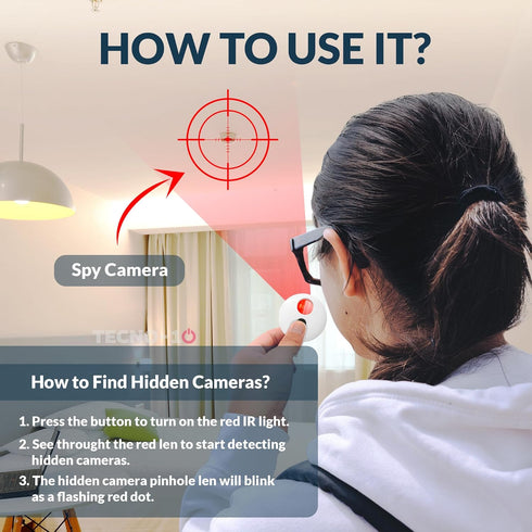 Hidden Camera Detectors SpyFinderX Spy Camera Detector for Hotel, Travel, Office, meeting rooms, Spy Camera Finder Locates Hidden Camera With Infr...