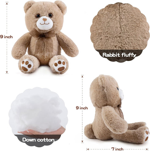 Brown Teddy Bear Stuffed Animal Small Teddy Bear with Heart Plush Toys Stuffed Animals for Her Cute Stuffed Animals Teddy Bears Stuffed Bear Plush...