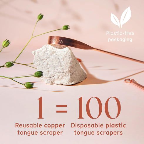 Arista Copper Tongue Scraper 2 Pack, Pure Copper Tongue Cleaner for Adults, Kids Tongue Scraper Copper, Tongue Scrapers for Adults, Metal Tongue S...