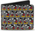Buckle-Down Men's Disney Wallet, Bifold, Nerdy Mickey Mouse 3 Pose Stripe Gray, Vegan Leather, Multicolor, Standard Size...