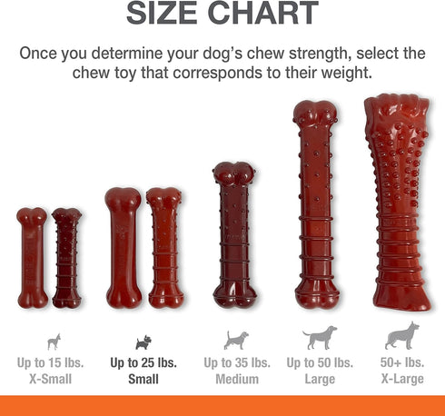 Nylabone Power Chew Basted Blast Dual Flavored Dog Chew Toys for Aggressive Chewers - Durable Dog Bones with 2 Layers of Flavor - Bacon and Steak ...