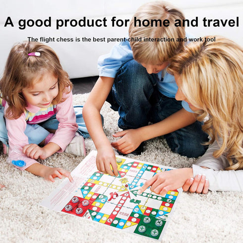 Flight Chess, Portable Board Game Aeroplane Chess Flying Chess Flight Game Set with Oval Box Chess and Leisure Sports Supplies Chinese Flying Ches...