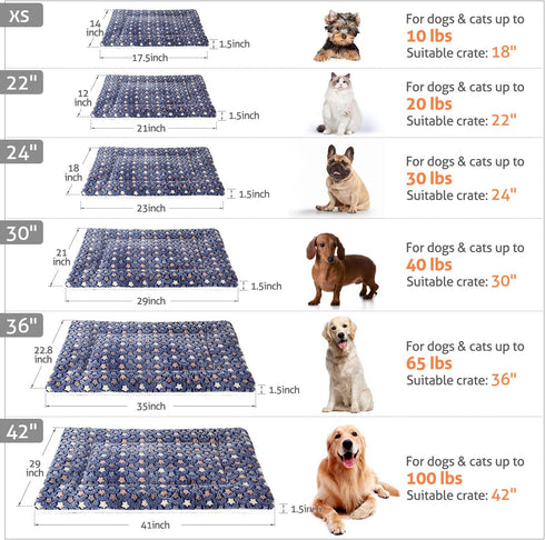 Mora Pets Cat Bed Dog Crate Pad Ultra Soft Pet Bed with Cute Star Print Washable Crate Mat for Small Dogs and Indoor Cats Reversible Fleece Kennel...
