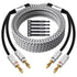 14 AWG Speaker Cable Wire 15 Feet with Gold-Plated Banana Tip Plugs-CL2 Rated-in Wall-Heavy Duty Nylon Braided, Oxygen-Free Copper (OFC)-with 5 Ca...