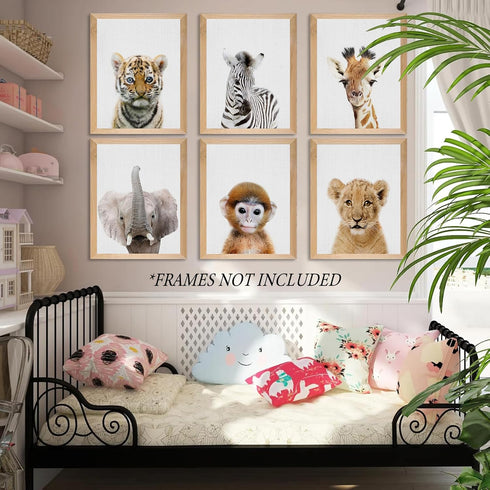 EPHANY Baby Animal Posters and Prints Baby Nursery Decor Pictures Set of 6 (Unframed) Cute Animal Photography Wall Prints for Baby Boys & Girls Ro...