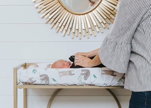 Copper Pearl Premium Knit Changing Pad Cover Soft, Stylish, and Universal Fit for All Standard Diaper Changing Pads, Trendy Design Changing Pad Co...