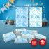 60 It's a Boy Blue Baby Shower Miniatures Candy Bar Wrapper and Stickers Decorations, Made in USA (Candy Not Included)...