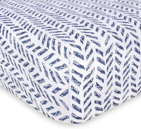 Burt's Bees Baby Pattern Fitted Crib Sheet Organic Cotton BEESNUG - Guide The Way Prints, Fits Unisex Standard Bed and Toddler Mattress, Infant Es...