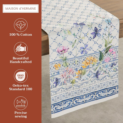 Maison d' Hermine Table Runner 100% Cotton Double Layer Table Runners 108 inches Long Decorative for Home Kitchen Dining Party Baby Shower Wedding...